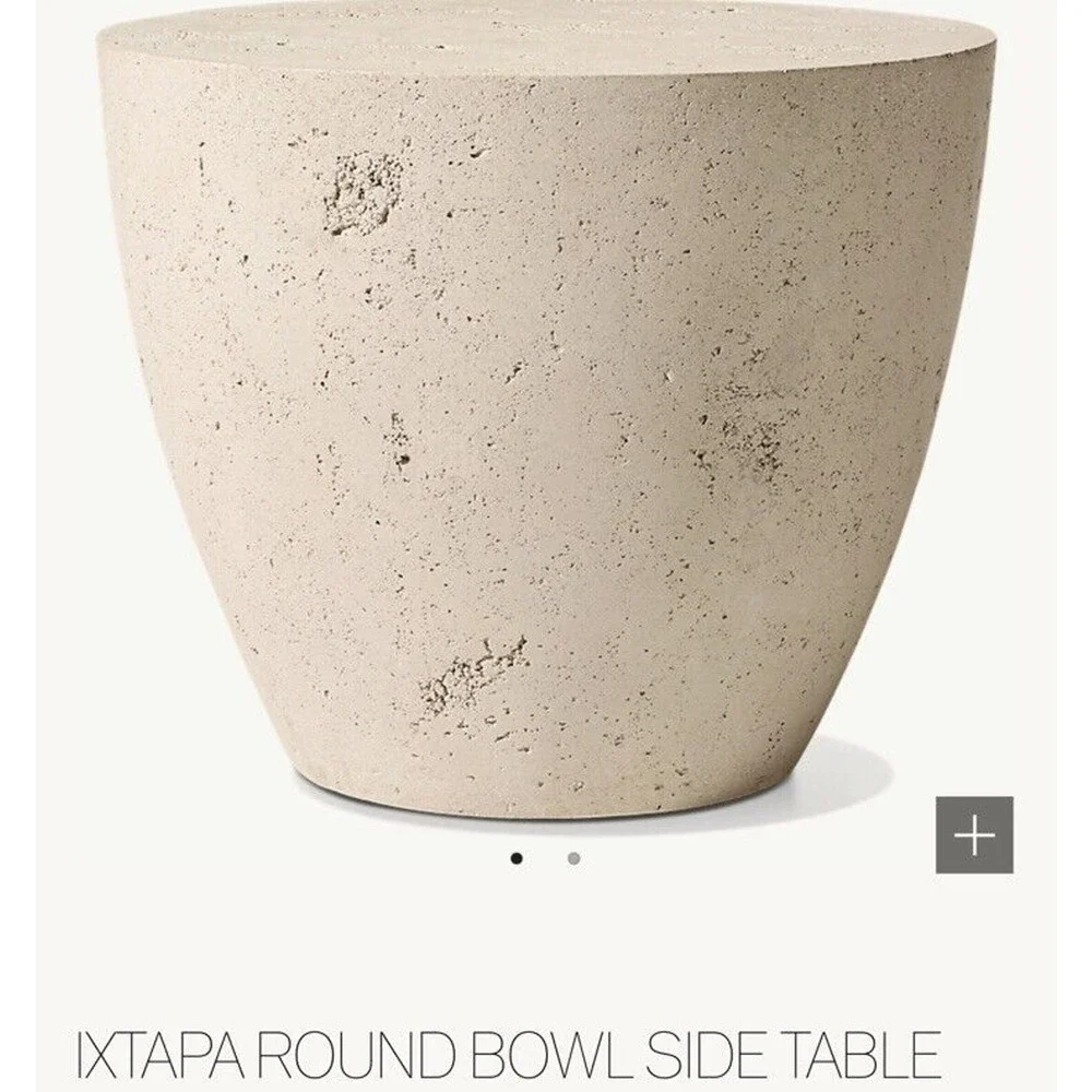 Restoration Hardware Ixtapa 20”‎ Round Bowl Side Table Cover Navy New In Package